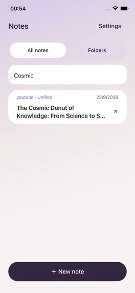 ninote library organizing saved notes by topic